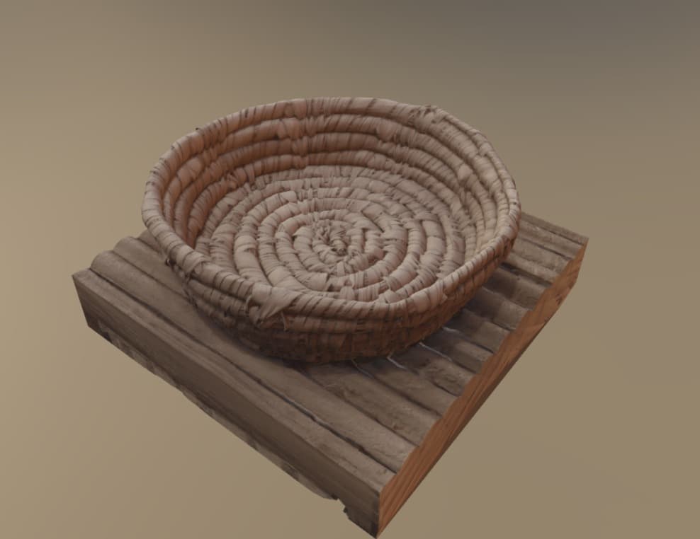 Traditional Iraqi quffa coracle round reed boat