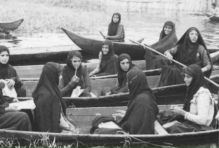 Ma'dan women in Mashhoofs on the marshes, 1970